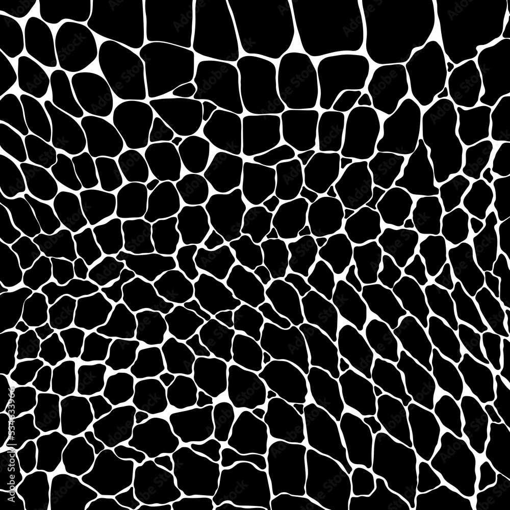 Fototapeta premium Crocodile or alligator skin print pattern seamless. Monochrome leather fashion, wallpaper or background and more.