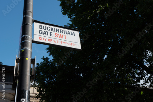 Buckingham Gate, London SW1 sign, photo