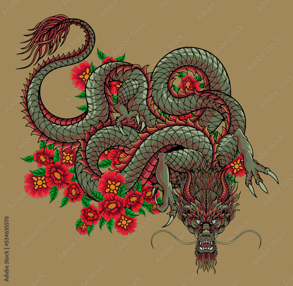 Chinese dragon illustration