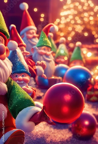 Santa and elves