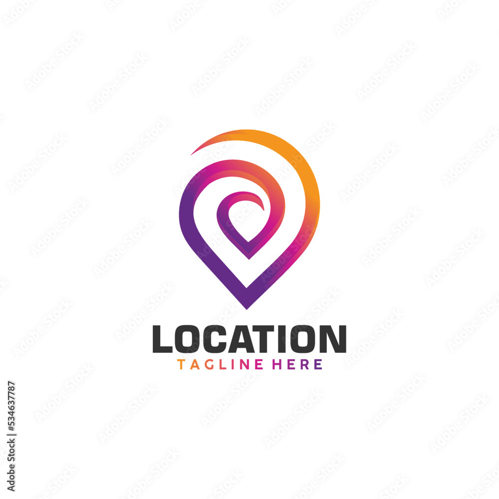 location logo icon vector isolated with pin or point illustration