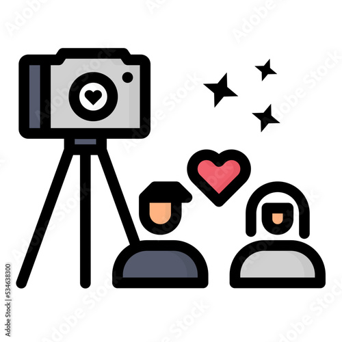 wedding photoshoot icon outline color