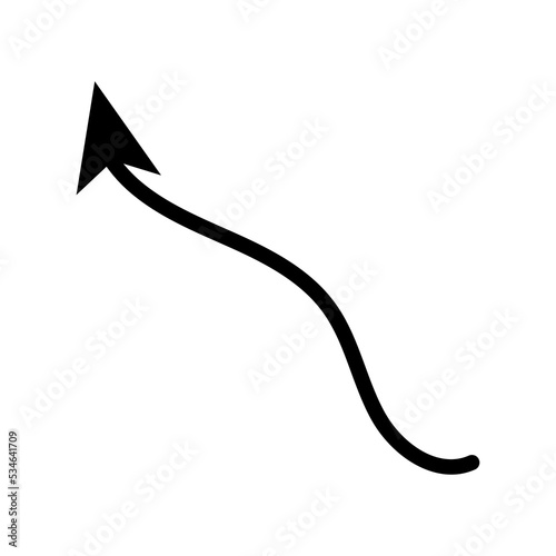 Hand Arrow Pointing Direction Line Icon. Simple Doodle Stroke Arrow Vector. photo