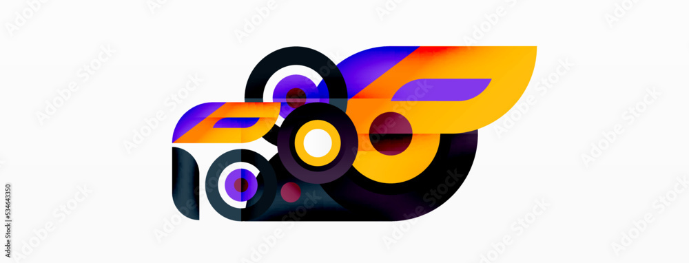 Fototapeta premium Rings and circles geometric abstract background for wallpaper, banner, backdrop