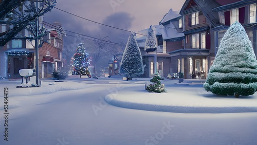 Snow Christmas neighborhood (ID: 534644175)