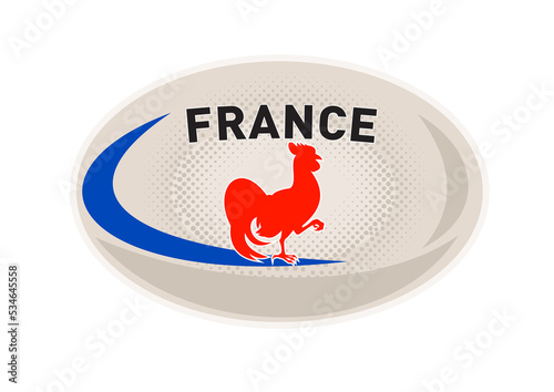 Slika na platnu Rugby Ball France French Rooster cockerel