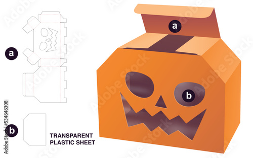 packaging box die cut template and 3D mockup
