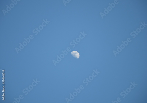 moon in the blue sky