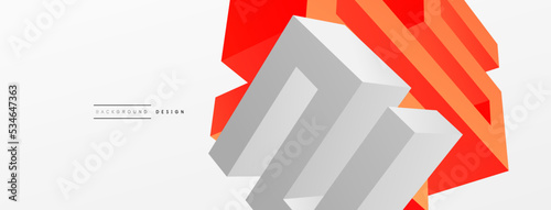 3d line geometric creative abstract background. Trendy techno business template for wallpaper, banner, background or landing