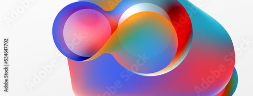 Fluid abstract background. Liquid color gradients composition. Round shapes and circle flowing design for wallpaper, banner, background or landing © antishock