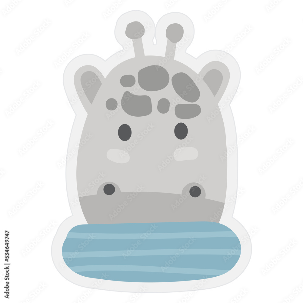 Giraffe Face Mood Sticker. Cute Wildlife Cartoon Animal hang on Tag Vector Illustration. Giraffe Face Mood Sticker. Cute Wildlife Cartoon Animal hang on Tag Vector Illustration.
