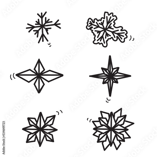 hand drawn doodle frozen flower snow illustration vector