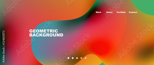 Flowing gradient colors and round elements and circles. Vector illustration for wallpaper, banner, background, leaflet, catalog, cover, flyer