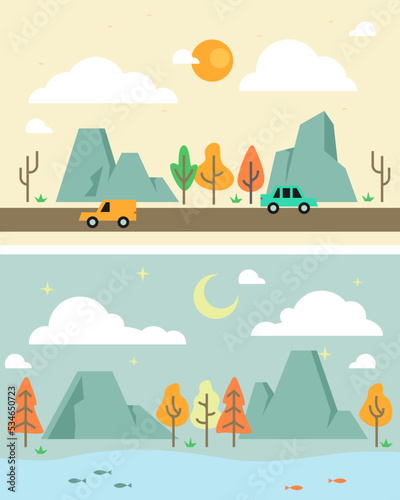 landscape with mountains