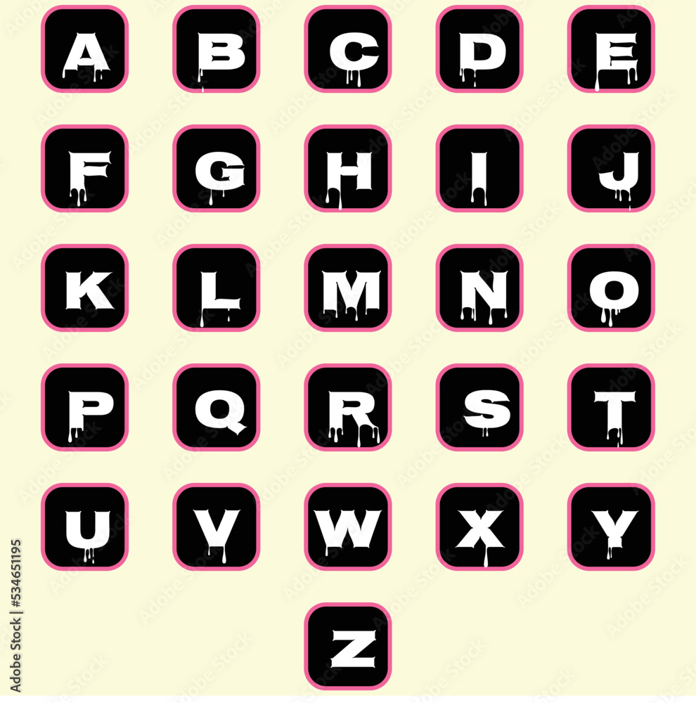 Upper case alphabet set with white color Upper case alphabet set with white color