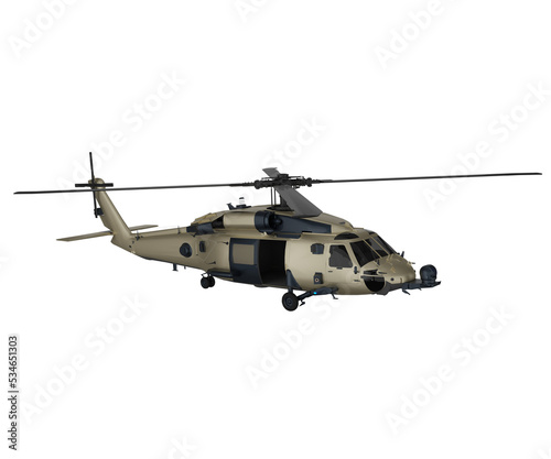 beige realistic helicopter 3d rendering