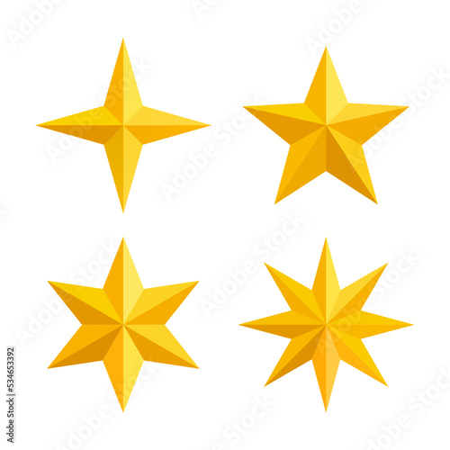 Star icon. Golden isolated star vector. Multi pointed star. Vector illustration.