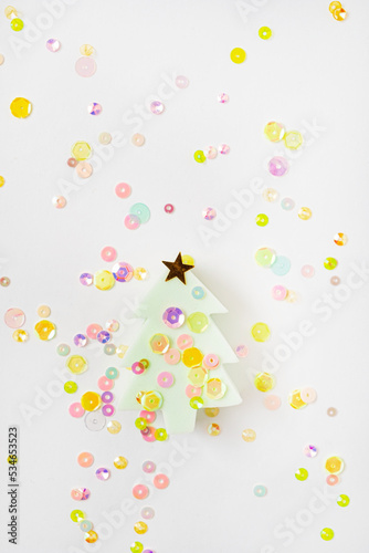 creative Christmas tree with colorful balls