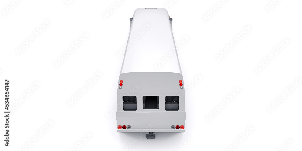 Bus to transport workers to hard to reach areas. 3D illustration. Bus to transport workers to hard to reach areas. 3D illustration.