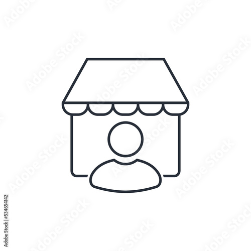 Vendor, supplier. Vector linear icon isolated on white background.