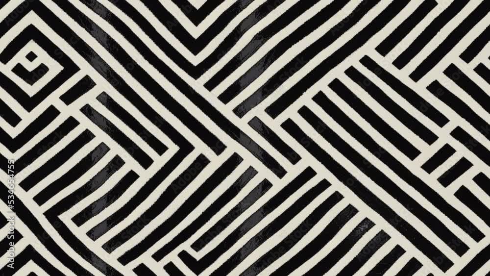 abstract geometric ethnic seamless looping animation