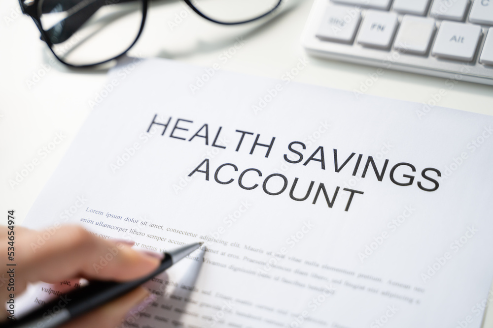 Health Savings Account Form With Spectacles, Pen Health Savings Account Form With Spectacles, Pen