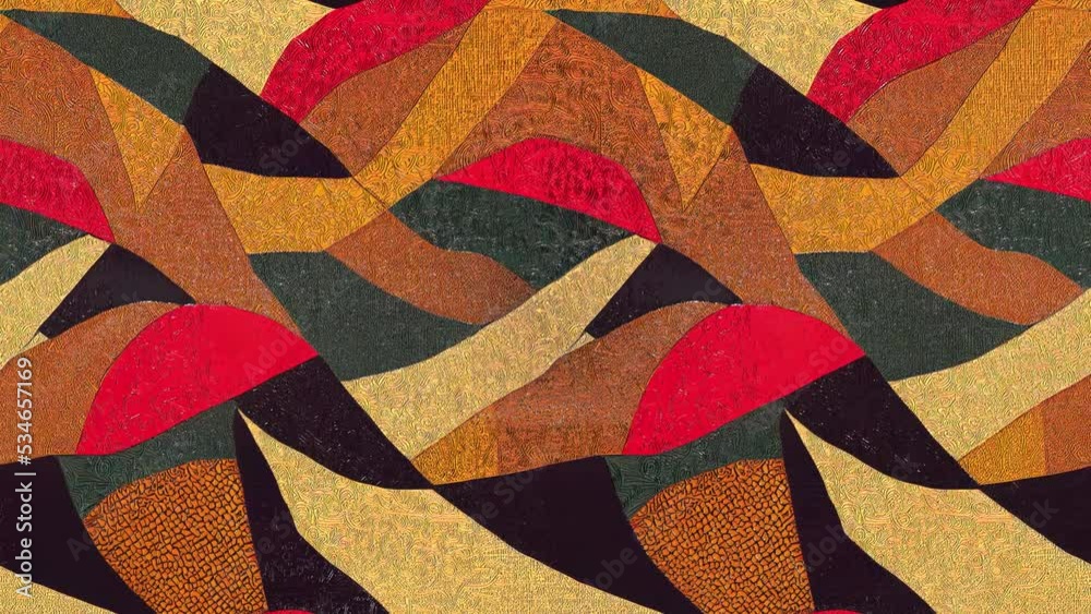 Patchwork paisley animation on muster background Patchwork paisley animation on muster background