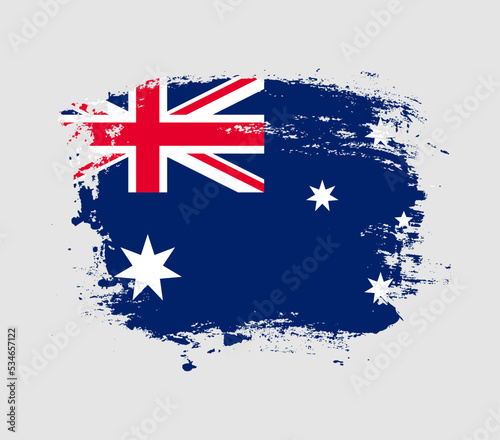 Elegant grungy brush flag with Australia national flag vector
