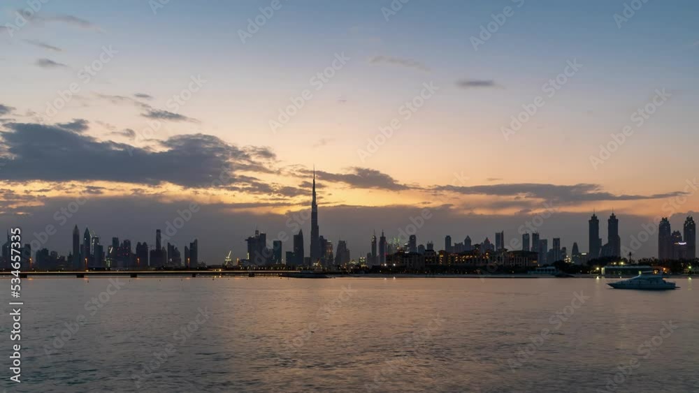 Dubai Sunrise TimeLapse from the Sea Dubai Sunrise TimeLapse from the Sea