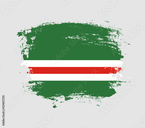 Free Download Elegant grungy brush flag with Chechen Republic of Ichkeria national flag vector - GFXLoad
