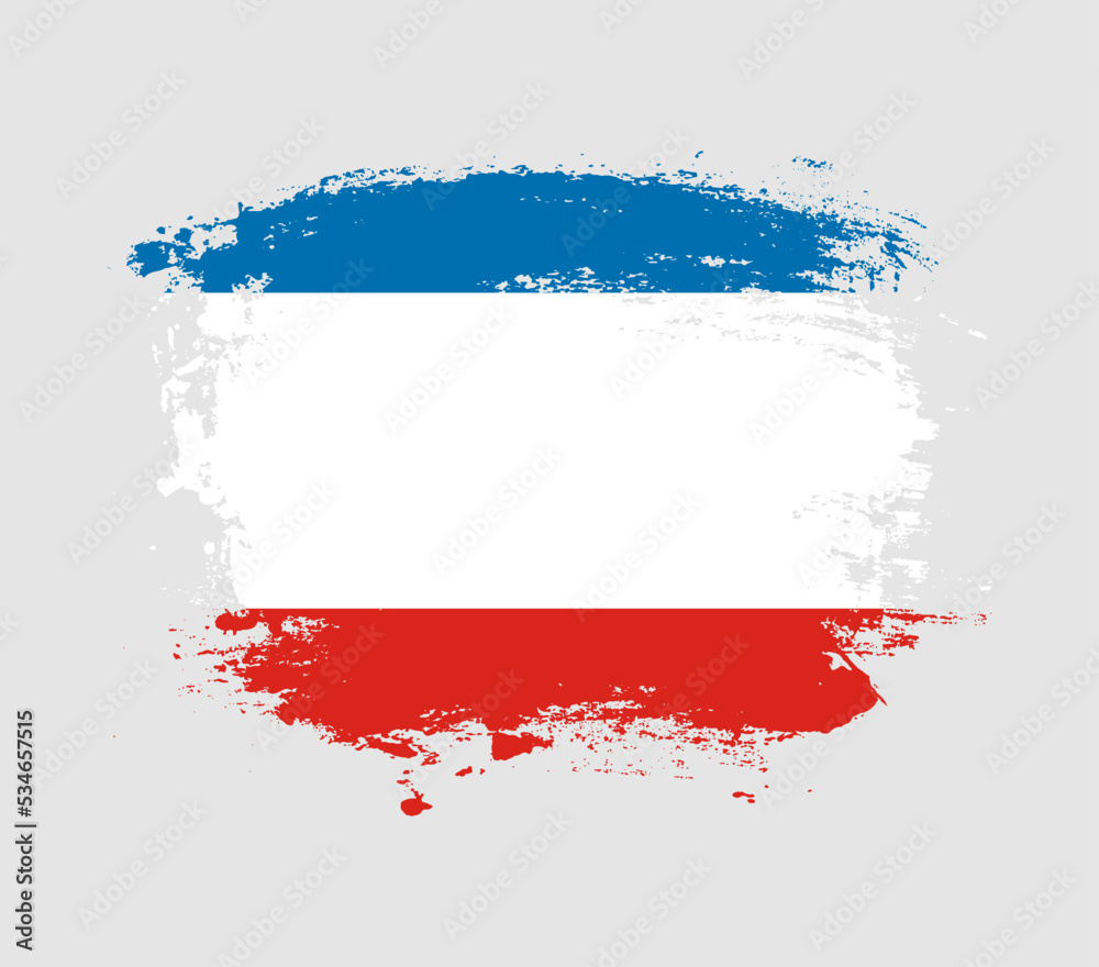 Elegant grungy brush flag with Crimea national flag vector