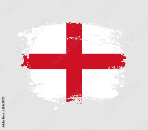Elegant grungy brush flag with England national flag vector