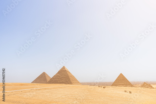 Tela Landscape of the pyramids of Giza in Egypt