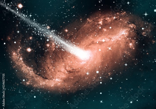 Illustration of galaxy space universe stellar system, solar system, meteorite