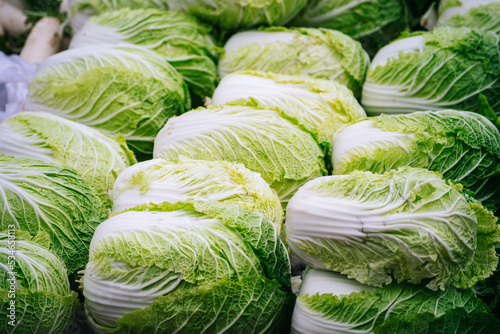 The close-up of Chinese cabbage photo