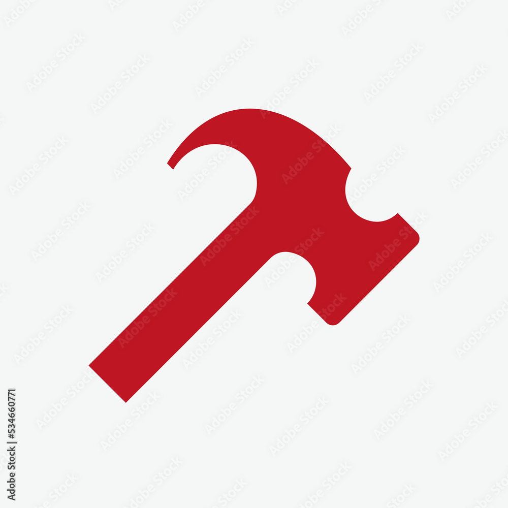 Hammer Icon Vector Template For Web, Computer And Mobile App