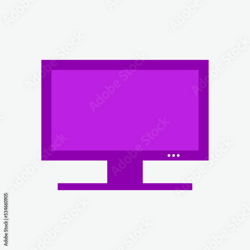 Computer Monitor Icon Vector Template For Web, Computer And Mobile App