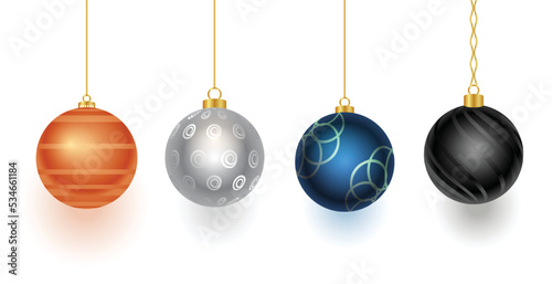 set of four christmas bauble design for xmas decoration