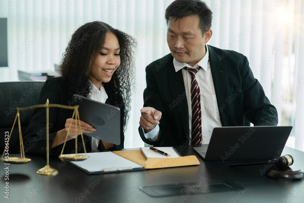 Lawyers having  Concepts of Consulting team work Legal services at the law office. 