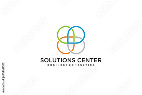 Team work logo design business solution infinity people group iocn symbol