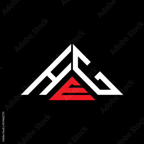 HEG letter logo creative design with vector graphic, HEG simple and modern logo in triangle shape. photo