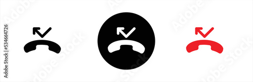 Missed calls icon. Web missed calls. Missed call for apps and websites. Vector illustration.