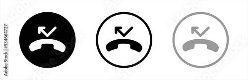 Missed calls icon. Web missed calls. Missed call for apps and websites. Vector illustration.