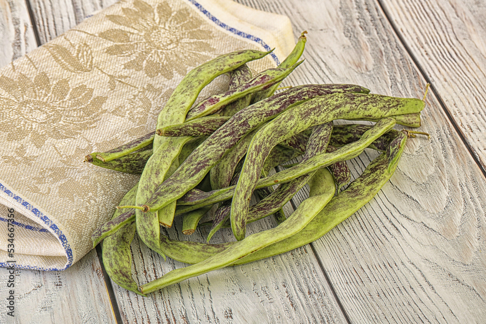 Raw green natural bean heap