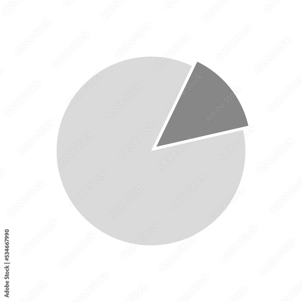 Pie chart, diagram. Gray split filled circle, no stroke, one seventh separated. Isolated png illustration, transparent background. Asset for overlay, montage, presentation. Business concept. Pie chart, diagram. Gray split filled circle, no stroke, one seventh separated. Isolated png illustration, transparent background. Asset for overlay, montage, presentation. Business concept.
