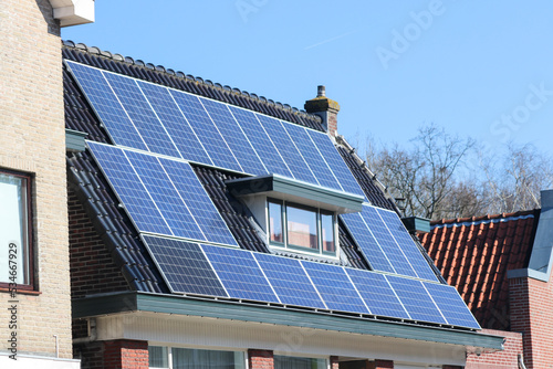 Solar panel on a house for solar energy