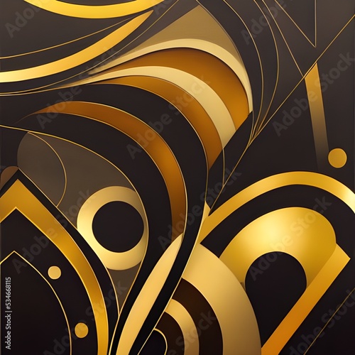Wallpaper Mural Luxury gold background with geometric shapes.  Torontodigital.ca