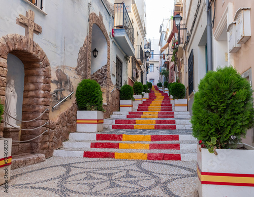 The old center and the Mediterranean architecture of the city of Calp in Spain 