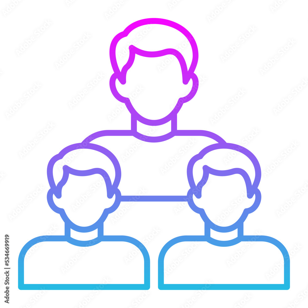 Group Line Gradient Icon