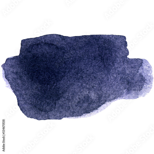 watercolor dark blue stain brush stroke